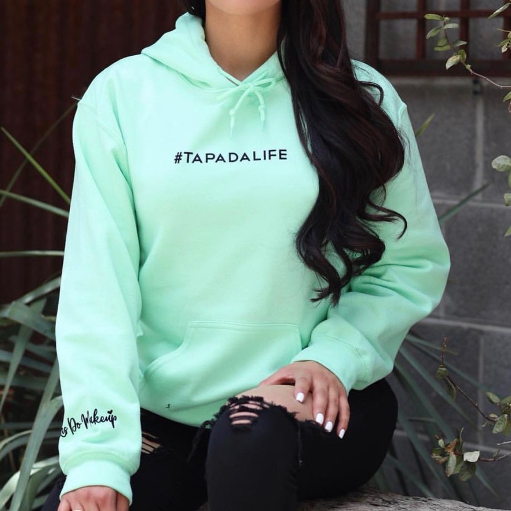 Les Do Makeup mint green hoodie